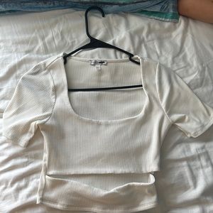 White cutout top